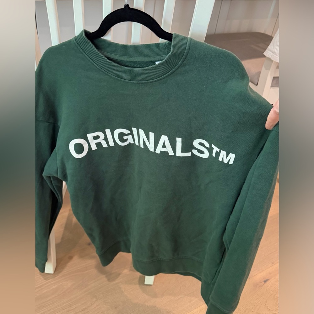 Jack & Jones Dark Green Crewneck Sweatshirt with White 'ORIGINALSTM' Logo